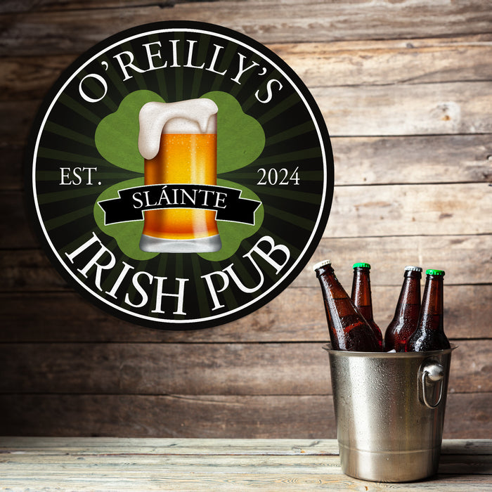 Custom Irish Pub Sign - Black