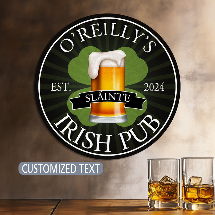 Custom Irish Pub Sign - Black
