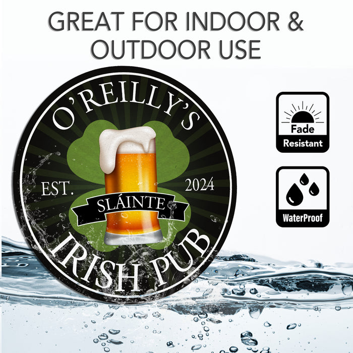 Custom Irish Pub Sign - Black