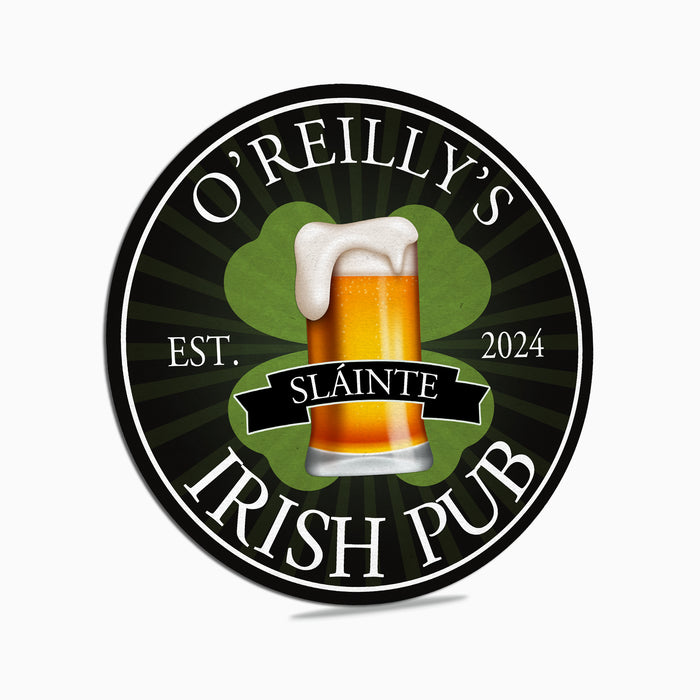 Custom Irish Pub Sign - Black