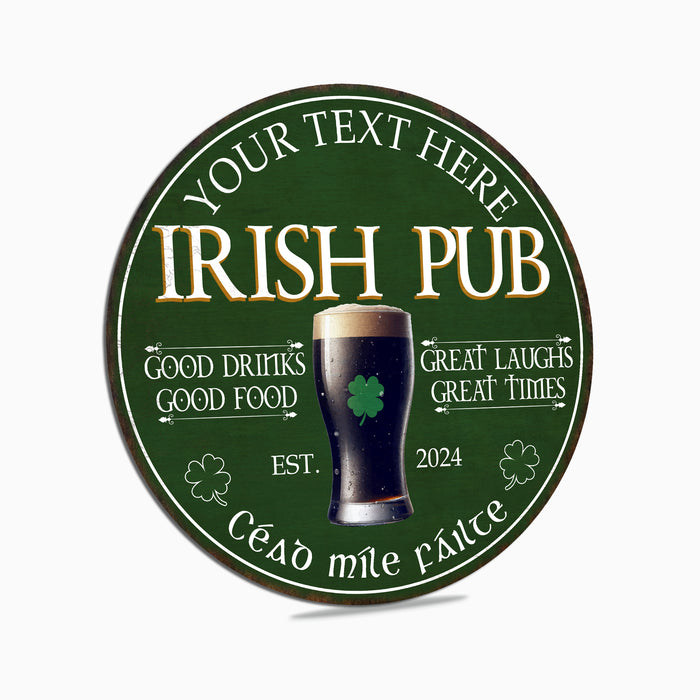 Custom Irish Pub Sign - Green