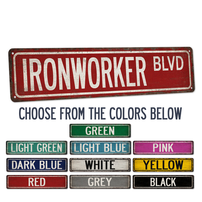 Ironworker Street Sign Metal Worker Welder Blacksmith Construction