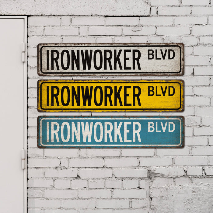 Ironworker Street Sign Metal Worker Welder Blacksmith Construction