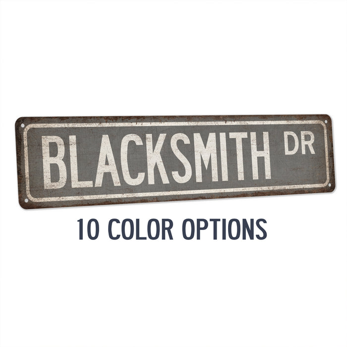 Blacksmith Street Sign Metal Worker Steel Iron Forge Fabrication Farrier