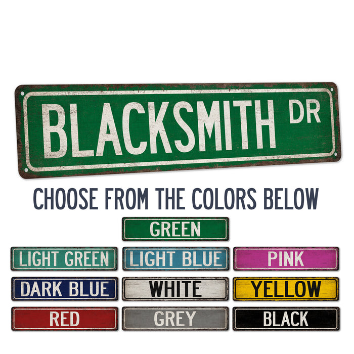 Blacksmith Street Sign Metal Worker Steel Iron Forge Fabrication Farrier