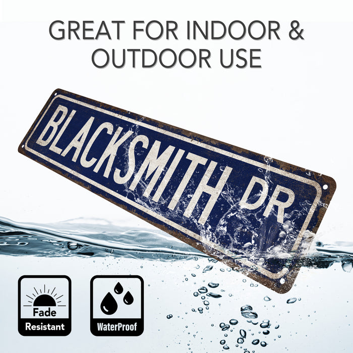 Blacksmith Street Sign Metal Worker Steel Iron Forge Fabrication Farrier