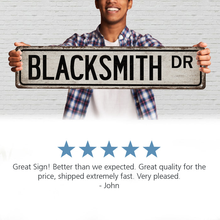 Blacksmith Street Sign Metal Worker Steel Iron Forge Fabrication Farrier