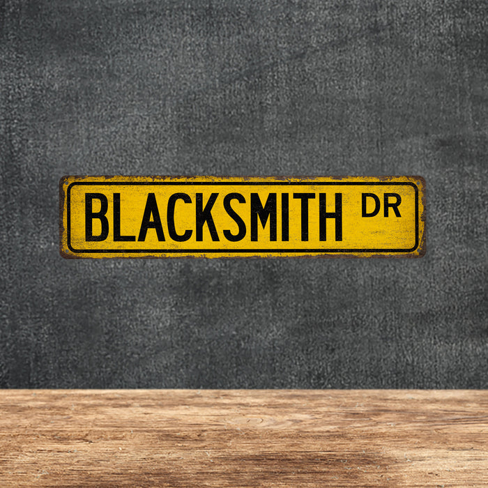 Blacksmith Street Sign Metal Worker Steel Iron Forge Fabrication Farrier