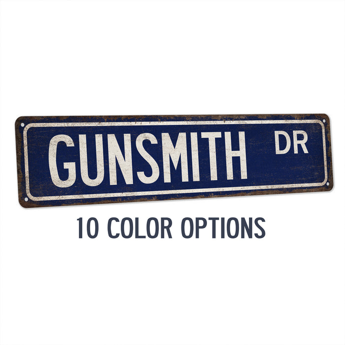 Gunsmith Street Sign Second Amendment Gun Club Man Cave Decor Ammo