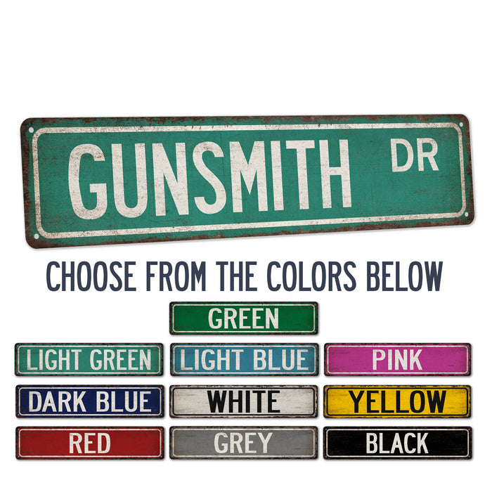 Gunsmith Street Sign Second Amendment Gun Club Man Cave Decor Ammo