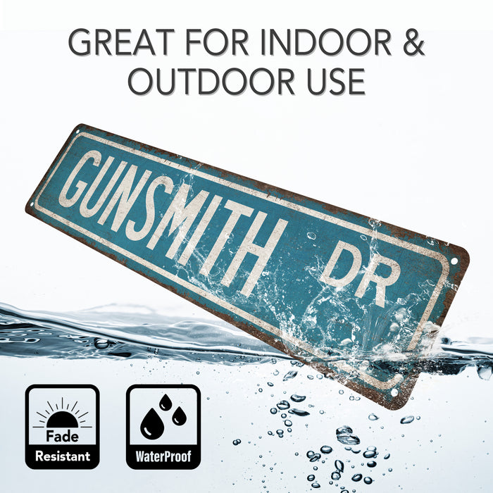 Gunsmith Street Sign Second Amendment Gun Club Man Cave Decor Ammo