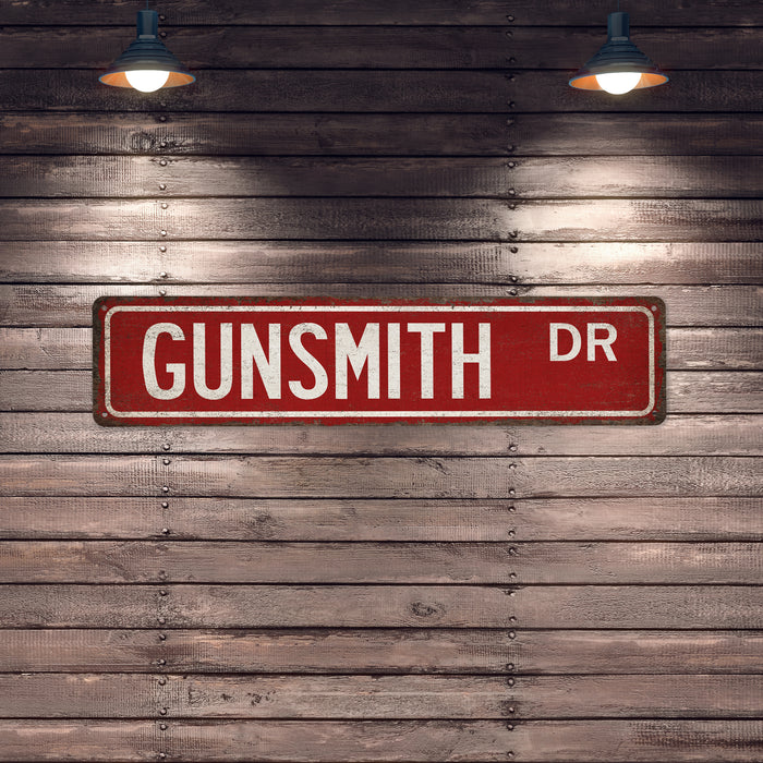 Gunsmith Street Sign Second Amendment Gun Club Man Cave Decor Ammo