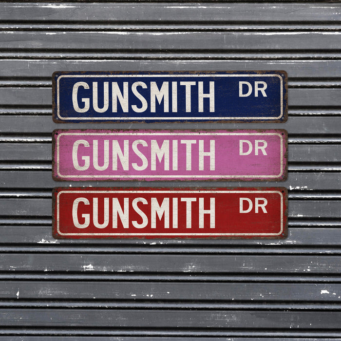 Gunsmith Street Sign Second Amendment Gun Club Man Cave Decor Ammo