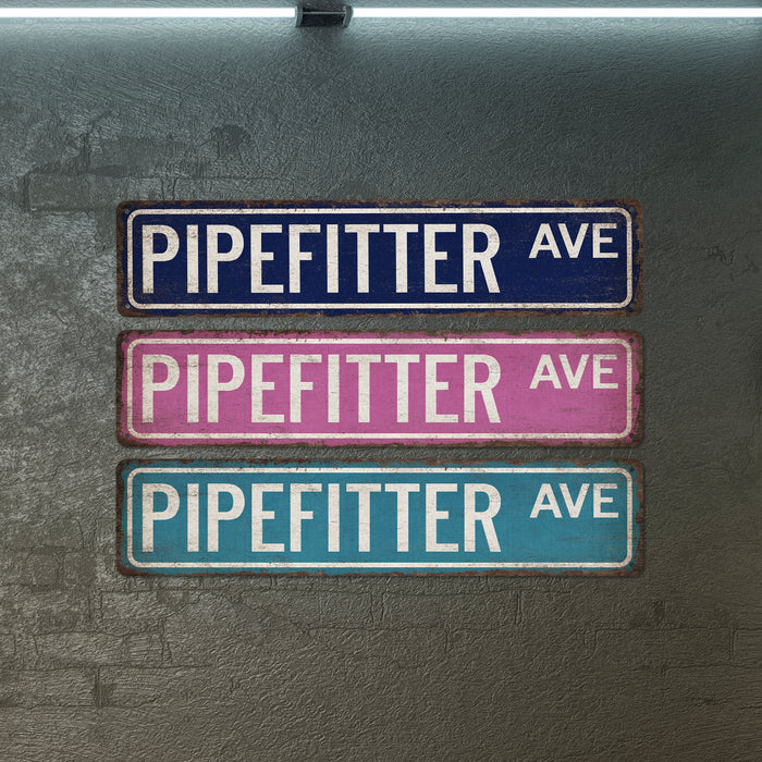 Pipefitter Street Sign Plumbing Industrial Decor Construction Man Cave 104180021005