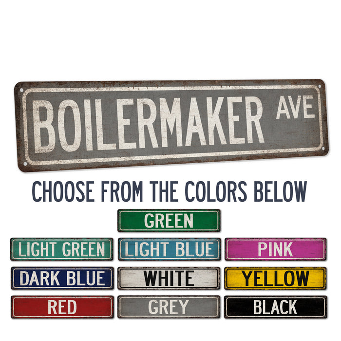 Boilermaker Street Sign Welding Construction Industrial Decor Home Bar