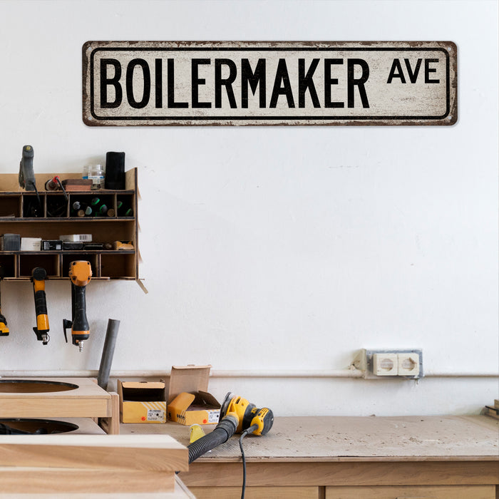 Boilermaker Street Sign Welding Construction Industrial Decor Home Bar