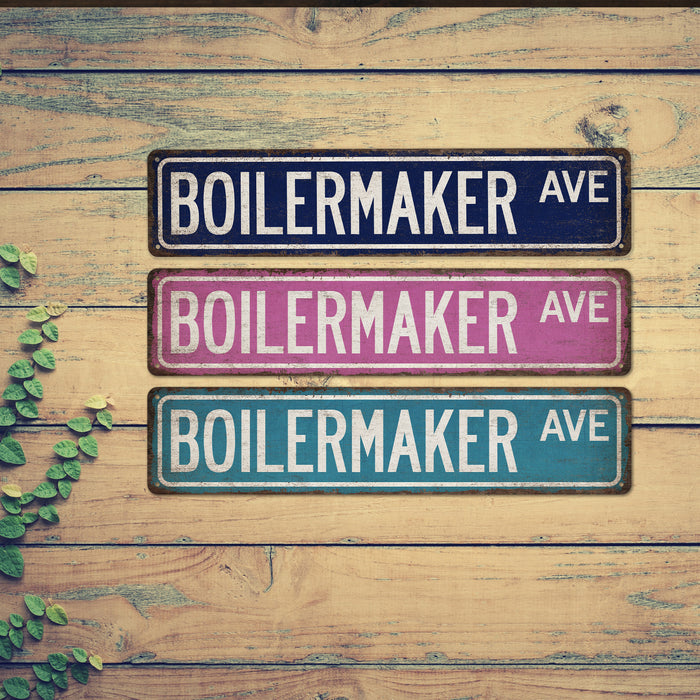Boilermaker Street Sign Welding Construction Industrial Decor Home Bar