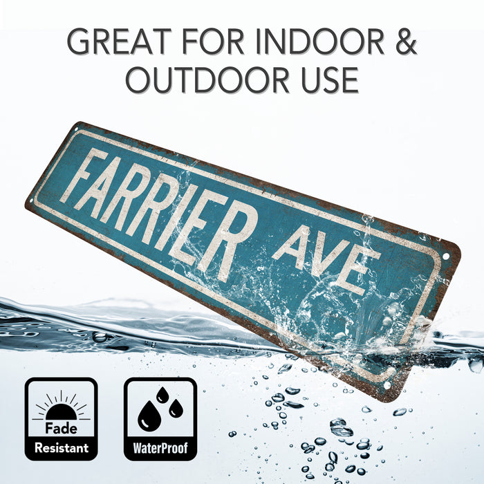 Farrier Street Sign Blacksmith Decor Horse Shoe Forge Farm Ranch Stable