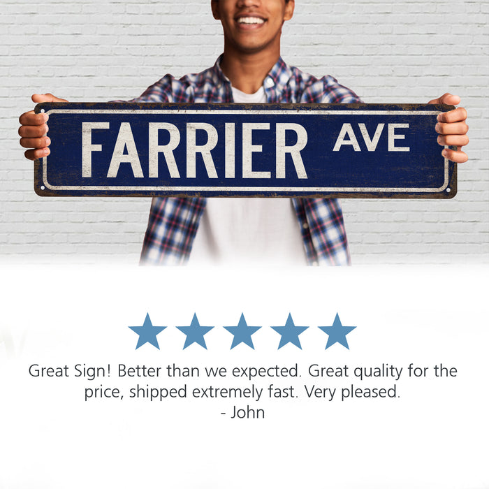 Farrier Street Sign Blacksmith Decor Horse Shoe Forge Farm Ranch Stable