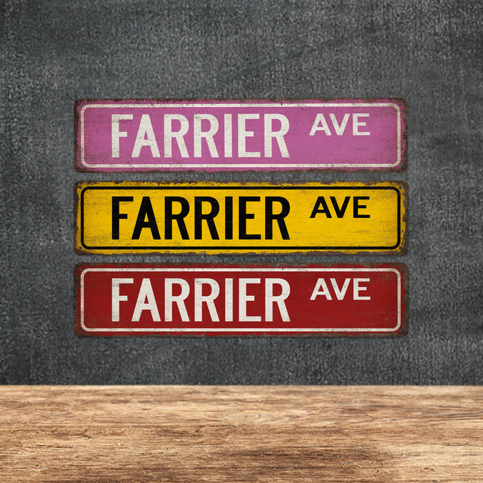 Farrier Street Sign Blacksmith Decor Horse Shoe Forge Farm Ranch Stable