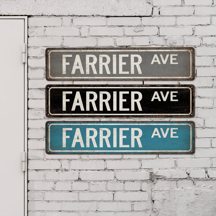 Farrier Street Sign Blacksmith Decor Horse Shoe Forge Farm Ranch Stable
