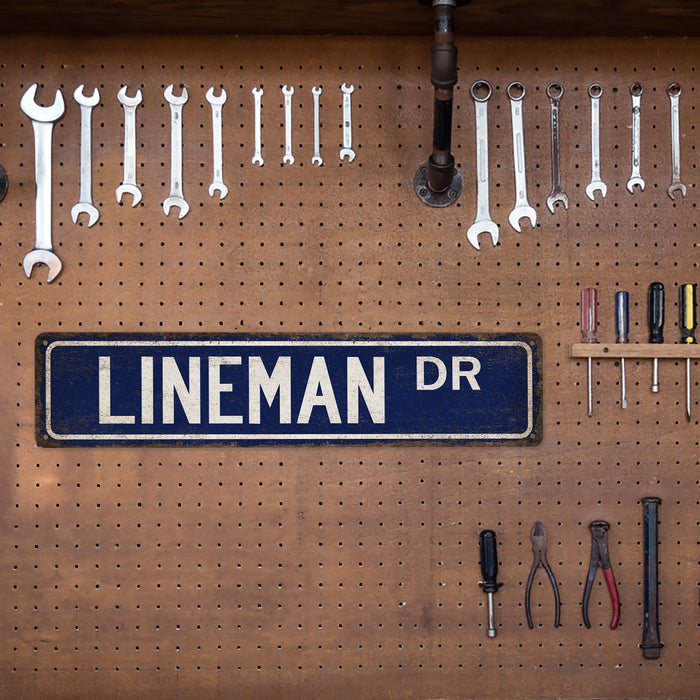 Lineman Street Sign Electrical Worker Electrician Construction Electricity