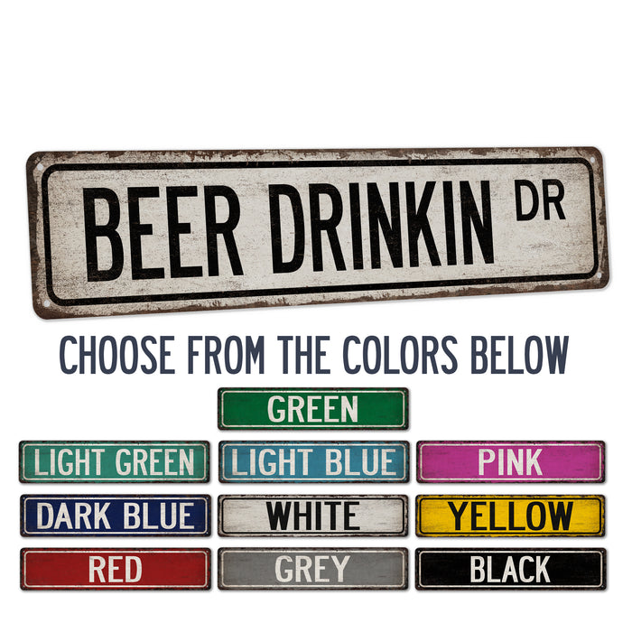 Beer Drinking Street Sign Man Cave Decor Beer Sign Home Bar Lounge Pub