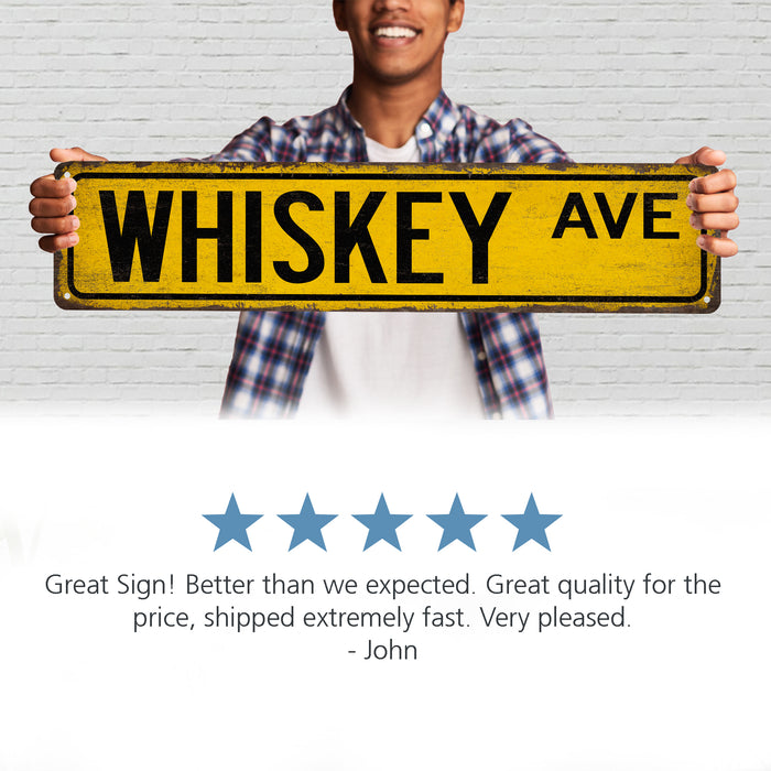 Whiskey Street Sign Man Cave Decor Bar Sign Home Bar Lounge Pub Bourbon 104180021012