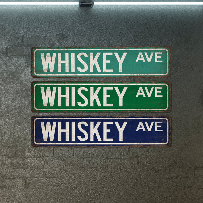 Whiskey Street Sign Man Cave Decor Bar Sign Home Bar Lounge Pub Bourbon 104180021012