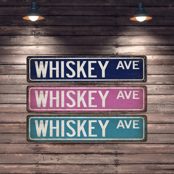 Whiskey Street Sign Man Cave Decor Bar Sign Home Bar Lounge Pub Bourbon 104180021012