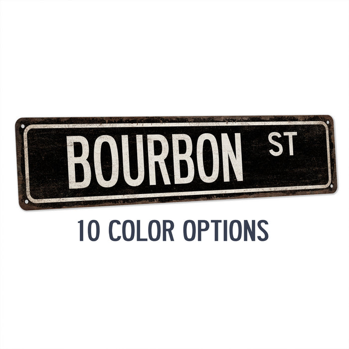 Bourbon Street Sign Man Cave Decor Home Bar Sign Whiskey Wall Art Pub Lounge