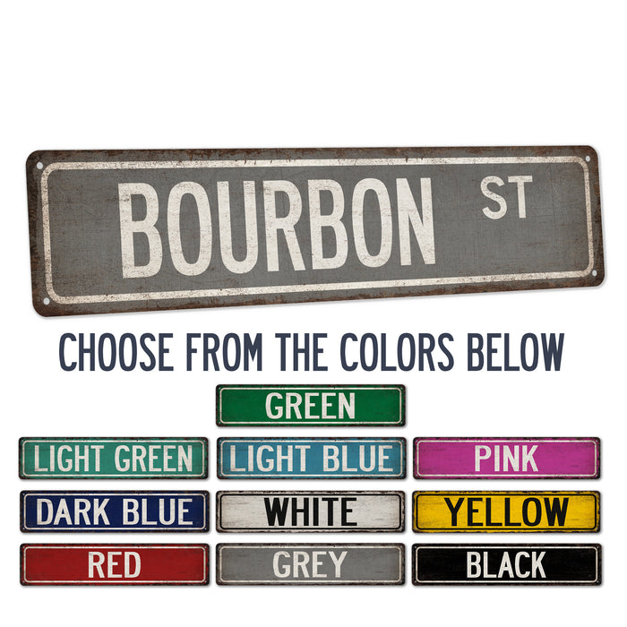 Bourbon Street Sign Man Cave Decor Home Bar Sign Whiskey Wall Art Pub Lounge
