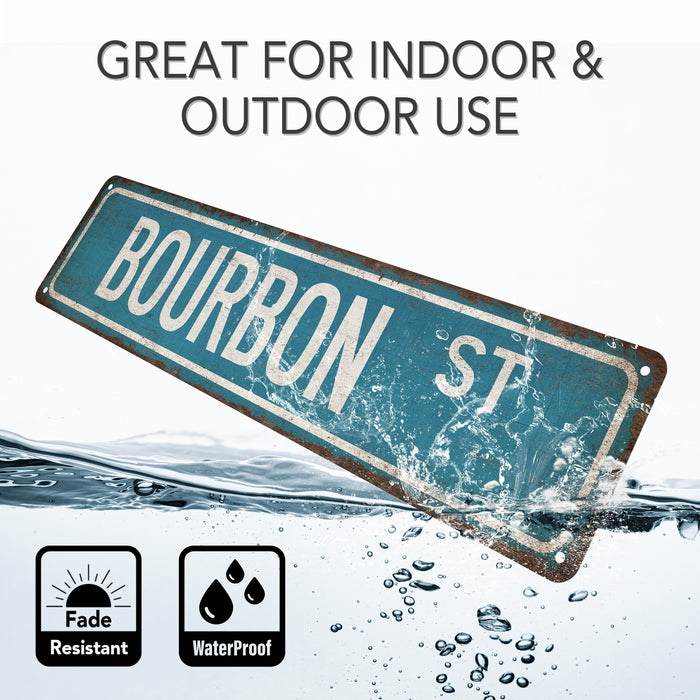 Bourbon Street Sign Man Cave Decor Home Bar Sign Whiskey Wall Art Pub Lounge