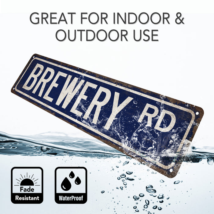Brewery Street Sign Man Cave Decor Craft Beer Sign Home Bar Lounge Pub