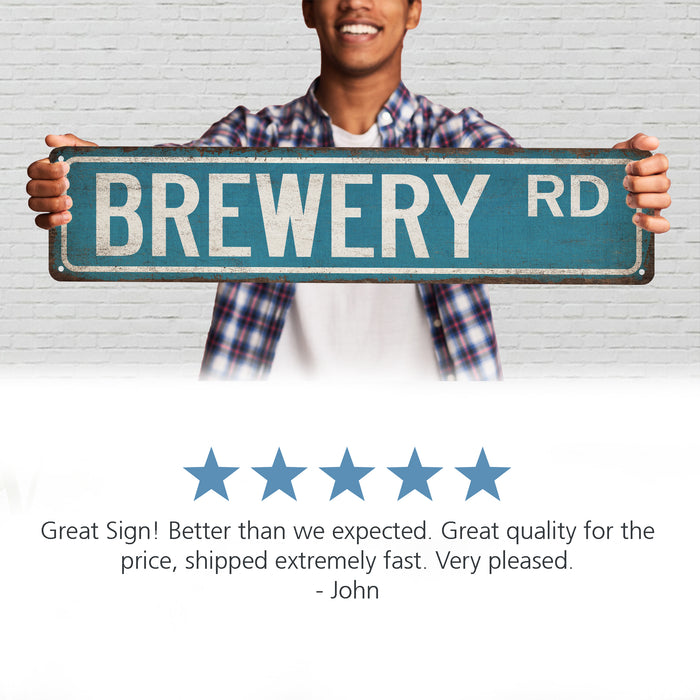 Brewery Street Sign Man Cave Decor Craft Beer Sign Home Bar Lounge Pub