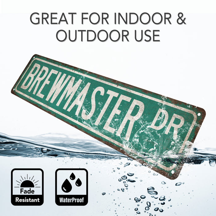 Brewmaster Street Sign Man Cave Decor Craft Beer Sign Home Bar Pub Brewery