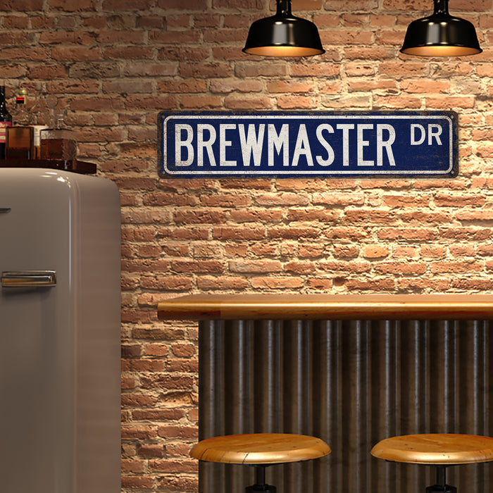 Brewmaster Street Sign Man Cave Decor Craft Beer Sign Home Bar Pub Brewery