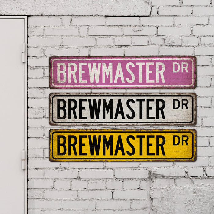 Brewmaster Street Sign Man Cave Decor Craft Beer Sign Home Bar Pub Brewery