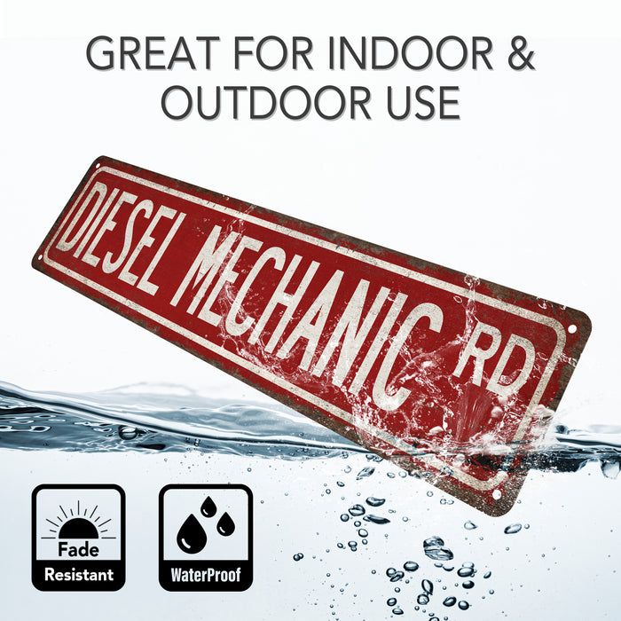 Diesel Mechanic Street Sign Automotive Repair Shop Garage Decor Diesel Engine