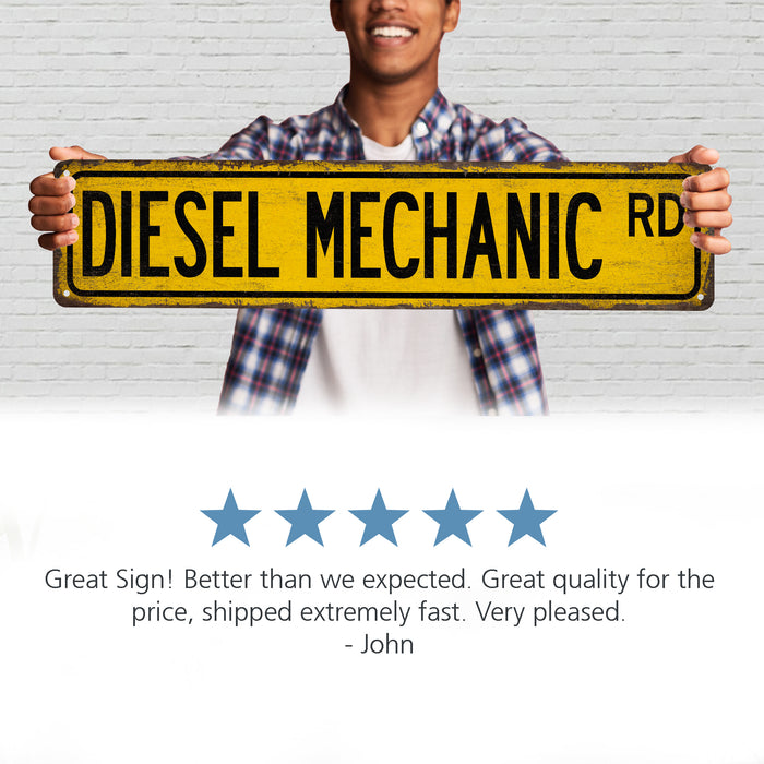 Diesel Mechanic Street Sign Automotive Repair Shop Garage Decor Diesel Engine