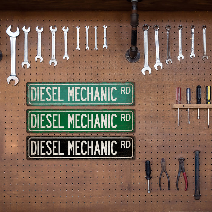 Diesel Mechanic Street Sign Automotive Repair Shop Garage Decor Diesel Engine