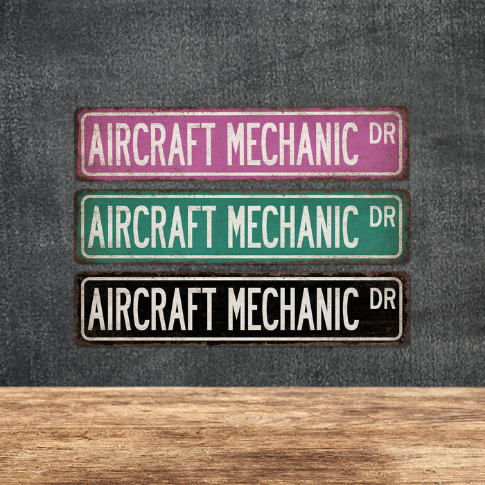 Aircraft Mechanic Street Sign