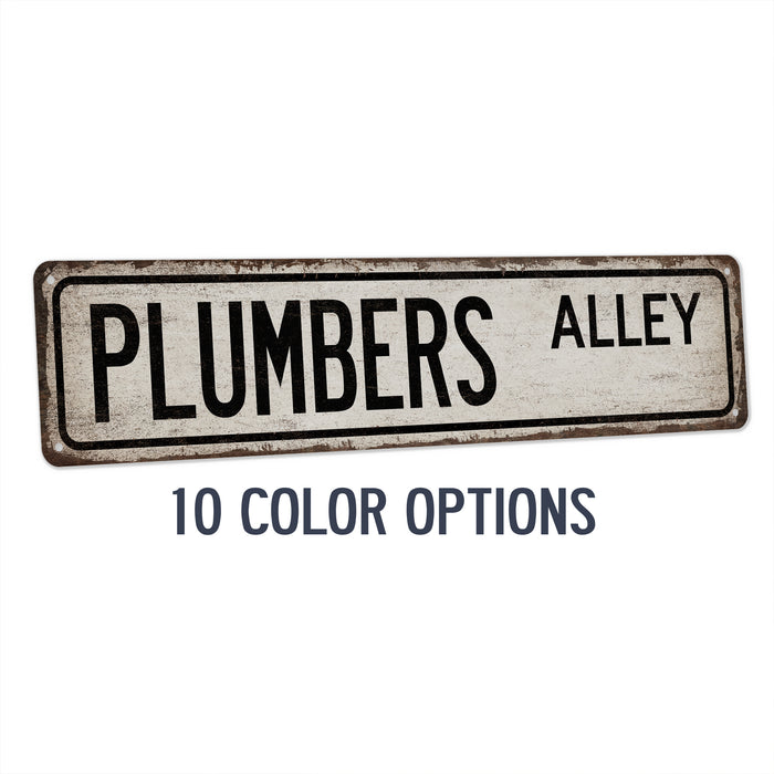 Plumber Street Sign Industrial Decor Plumbers Union Man Cave Wall Art Pipefitter 104180021025