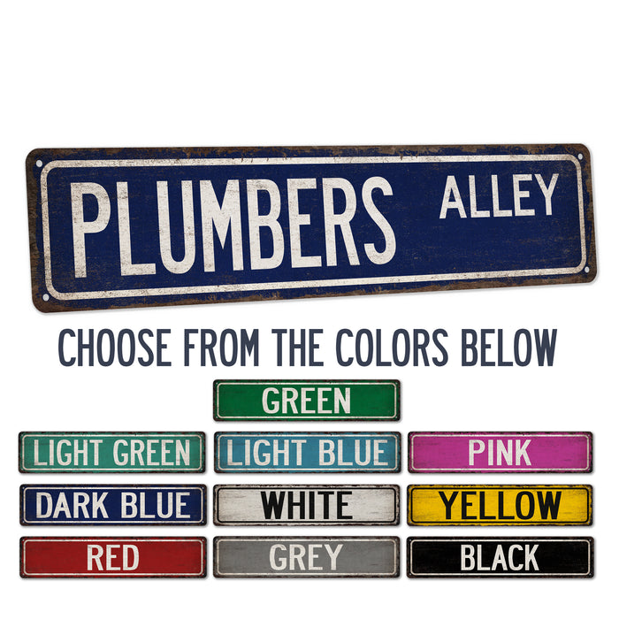 Plumber Street Sign Industrial Decor Plumbers Union Man Cave Wall Art Pipefitter 104180021025