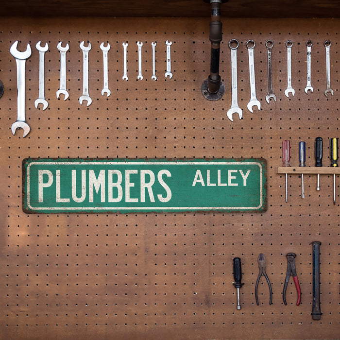 Plumber Street Sign Industrial Decor Plumbers Union Man Cave Wall Art Pipefitter 104180021025