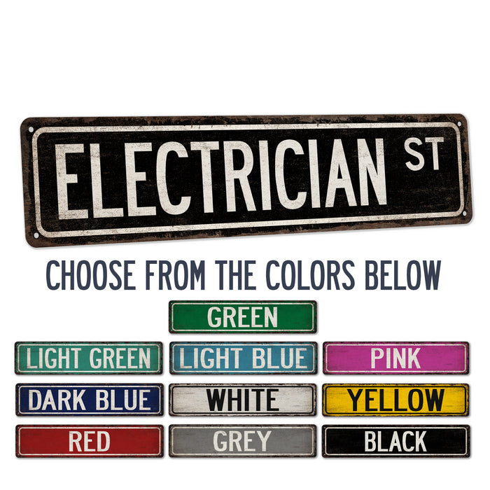 Electrician Street Sign Industrial Electric Union Electrical Engineer Man Cave Decor