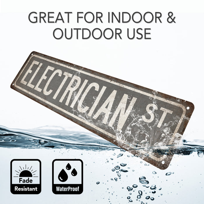 Electrician Street Sign Industrial Electric Union Electrical Engineer Man Cave Decor