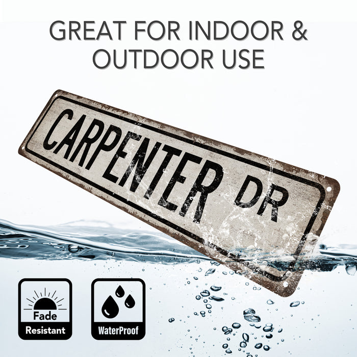 Carpenter Street Sign Wood Shop Decor Garage Wall Art Woodworking Man Cave
