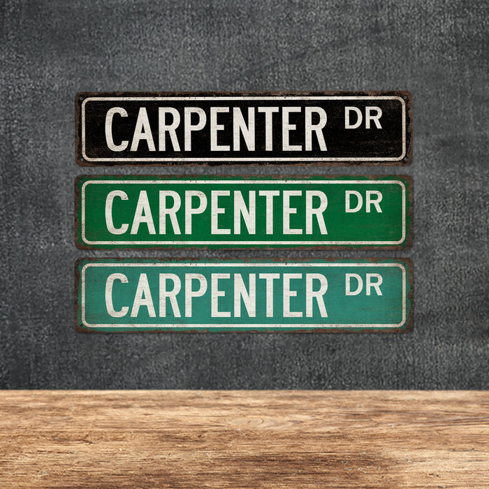 Carpenter Street Sign Wood Shop Decor Garage Wall Art Woodworking Man Cave