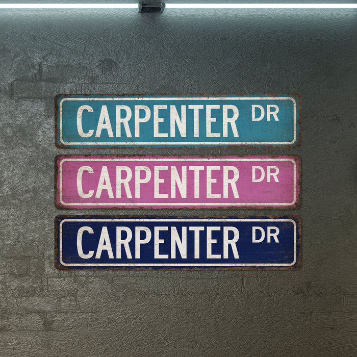 Carpenter Street Sign Wood Shop Decor Garage Wall Art Woodworking Man Cave